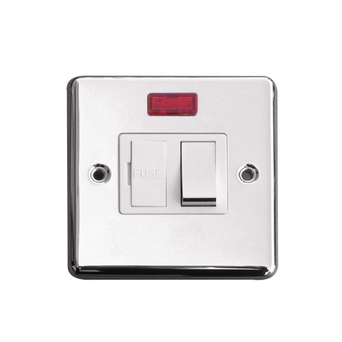 Switched Fuse Connection Unit 13A Neon Screwed Polished Chrome